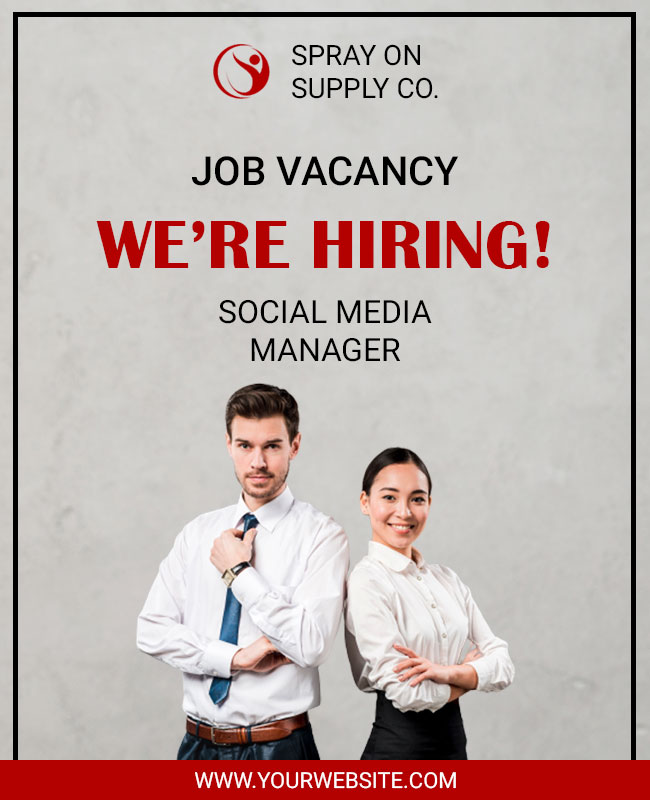 Professional Job Vacancy Social Media Manager Poster Template