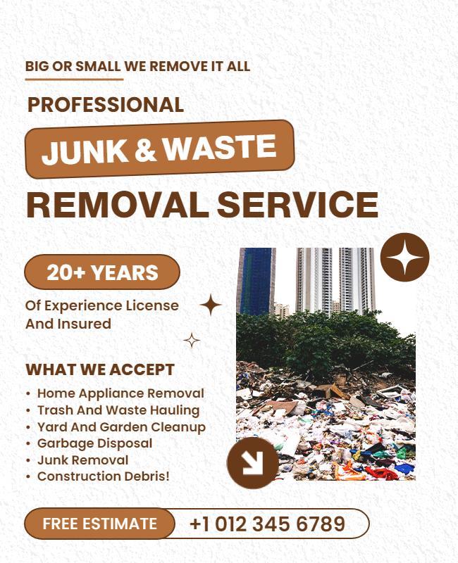 Professional Junk and Waste Removal Service Flyer Template