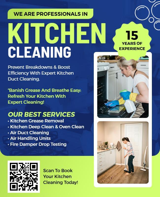 Professional Kitchen Cleaning Services Flyer Template