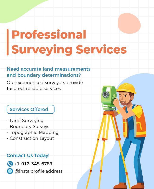 Professional Land Surveying Services Flyer Template