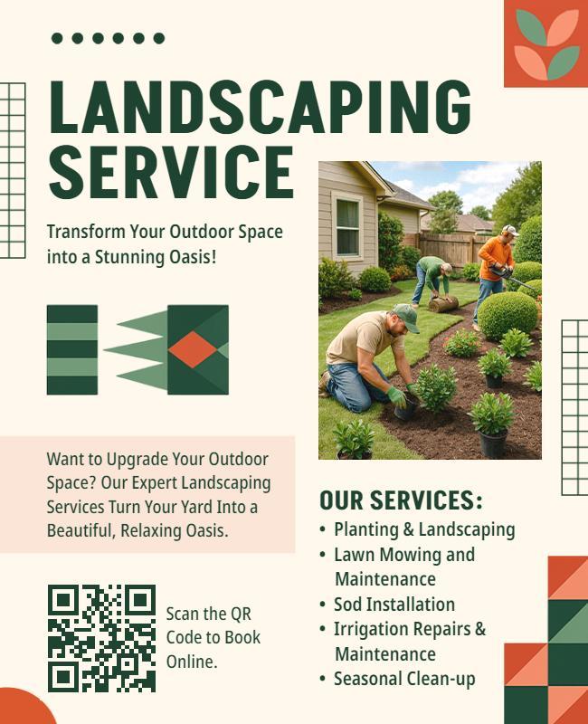 Professional Landscaping and Maintenance Services Flyer Template