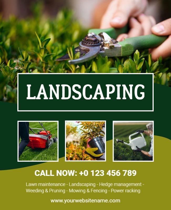 Professional Landscaping Services Advertisement Flyer Template