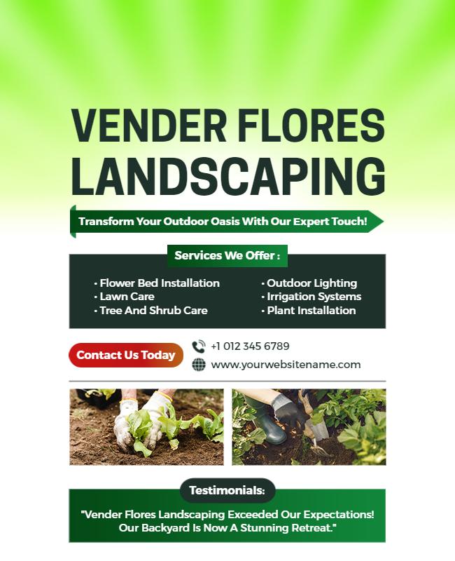 Professional Landscaping Services Flyer Template