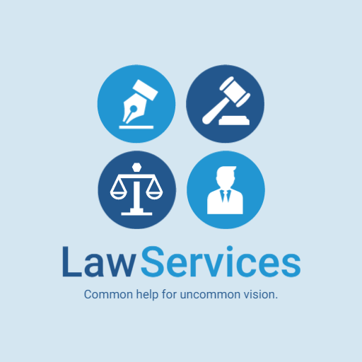 Professional Law Firm Iconography with Blue Elements Logo Template