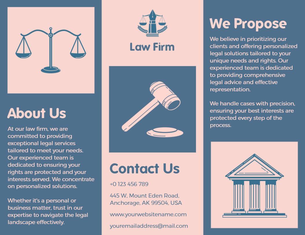 Professional Law Firm Personalized Legal Services Brochure Template