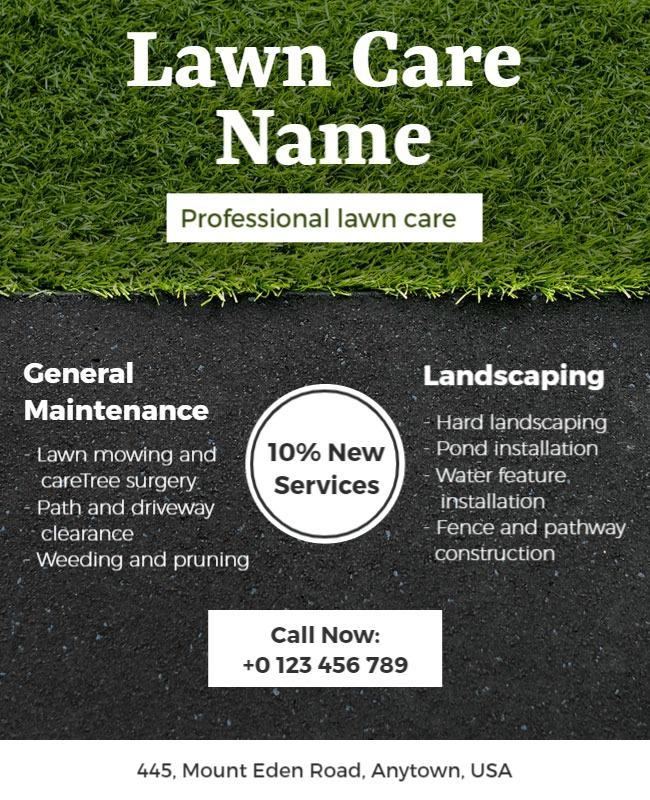 Professional Lawn Care and Landscaping Services Flyer Template