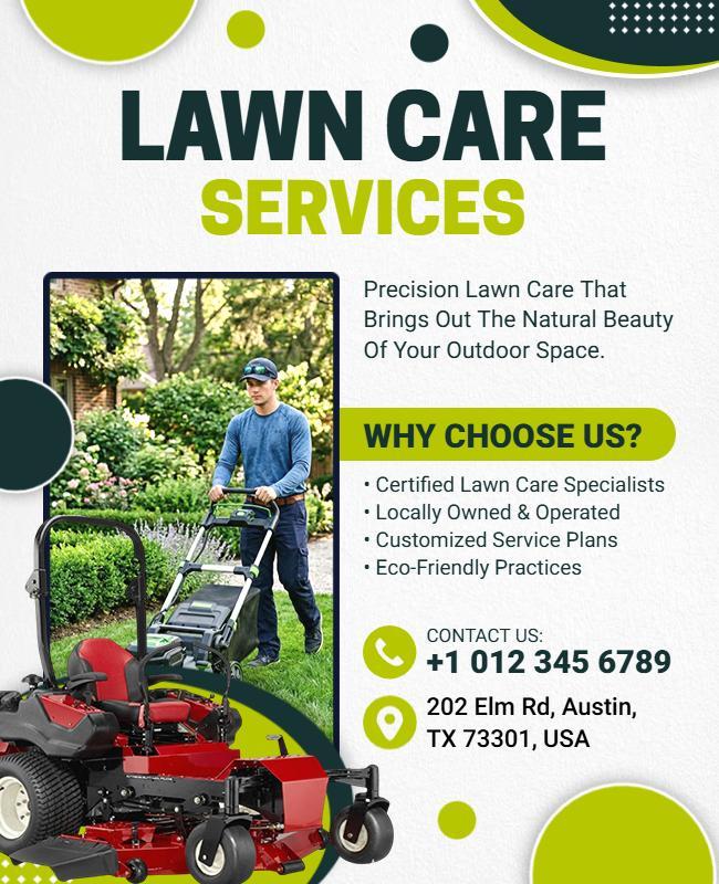 Professional Lawn Care Services Poster Template