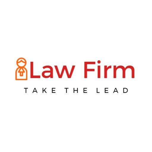 Professional Lawyer Icon with Bold Red Law Firm Logo Template