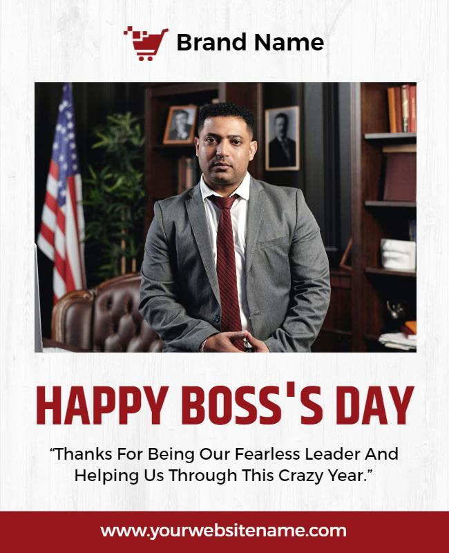 Professional Leadership Appreciation Happy Boss's Day Poster Template