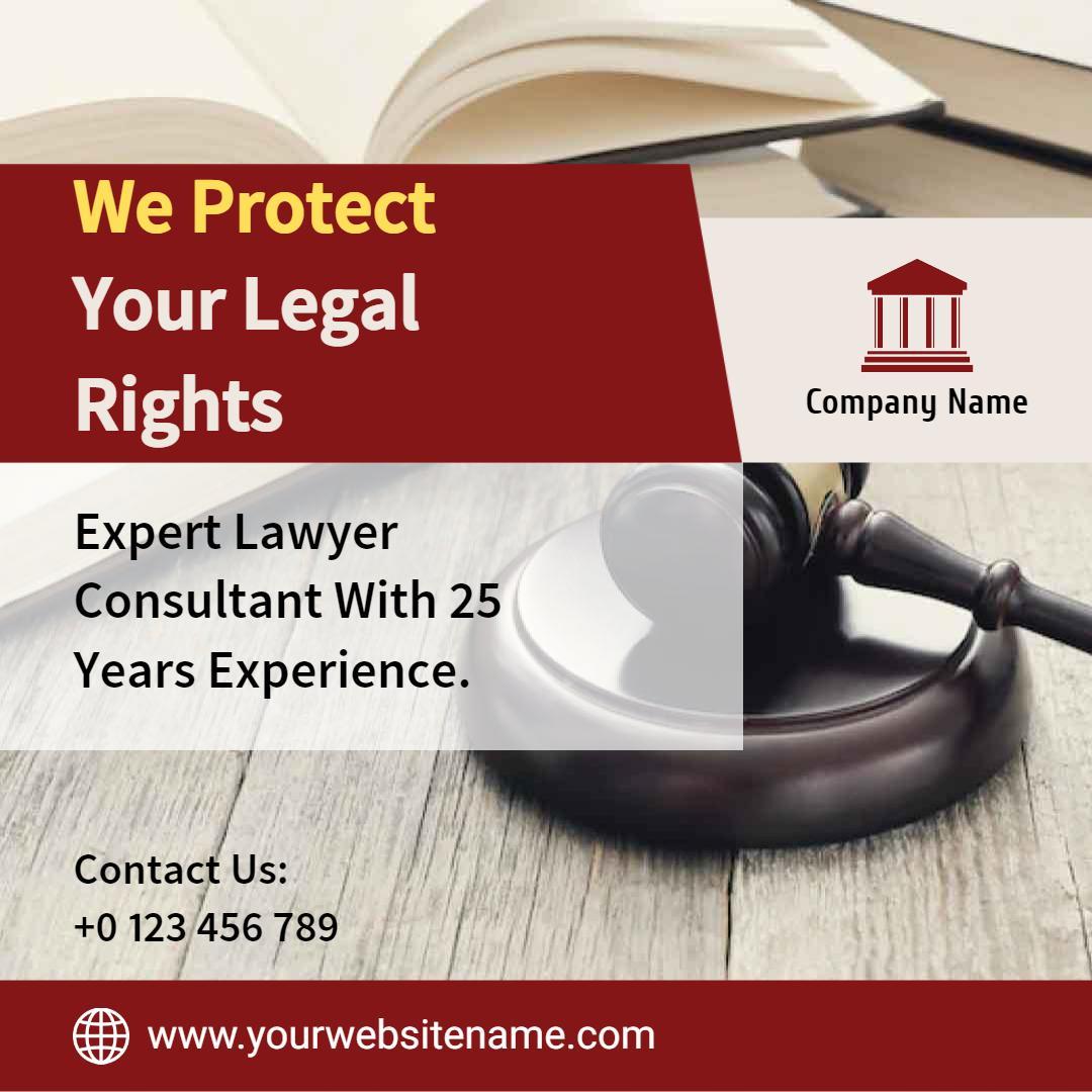 Professional Legal Rights Protection Consultation Ad Template