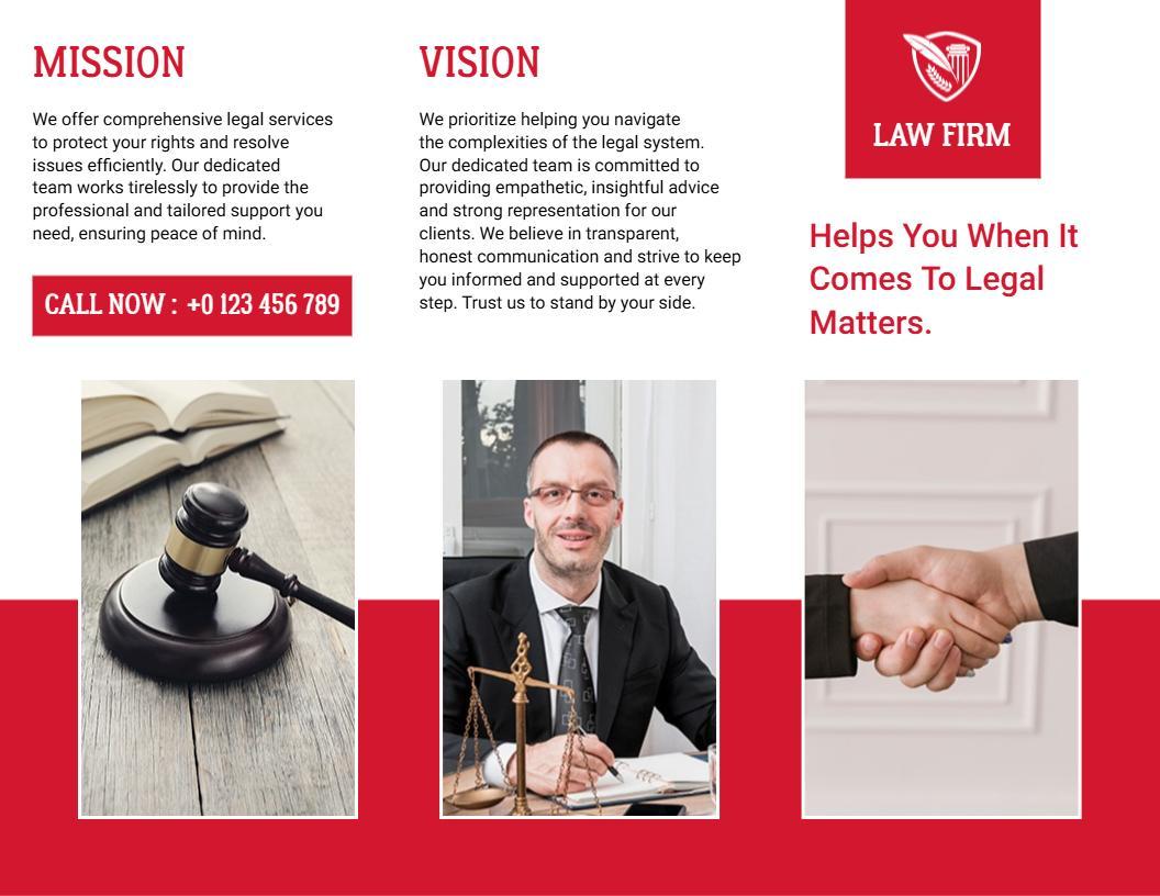 Professional Legal Services and Consultation Law Firm Brochure Template