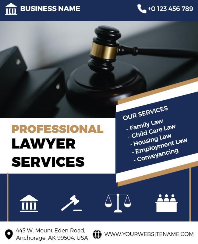 Professional Legal Services Promotion Flyer Template