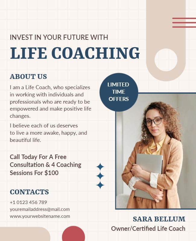 Professional Life Coaching Services Flyer Template