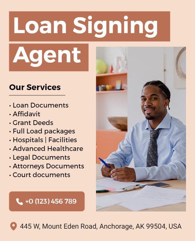 Professional Loan Signing Agent Services Flyer Template