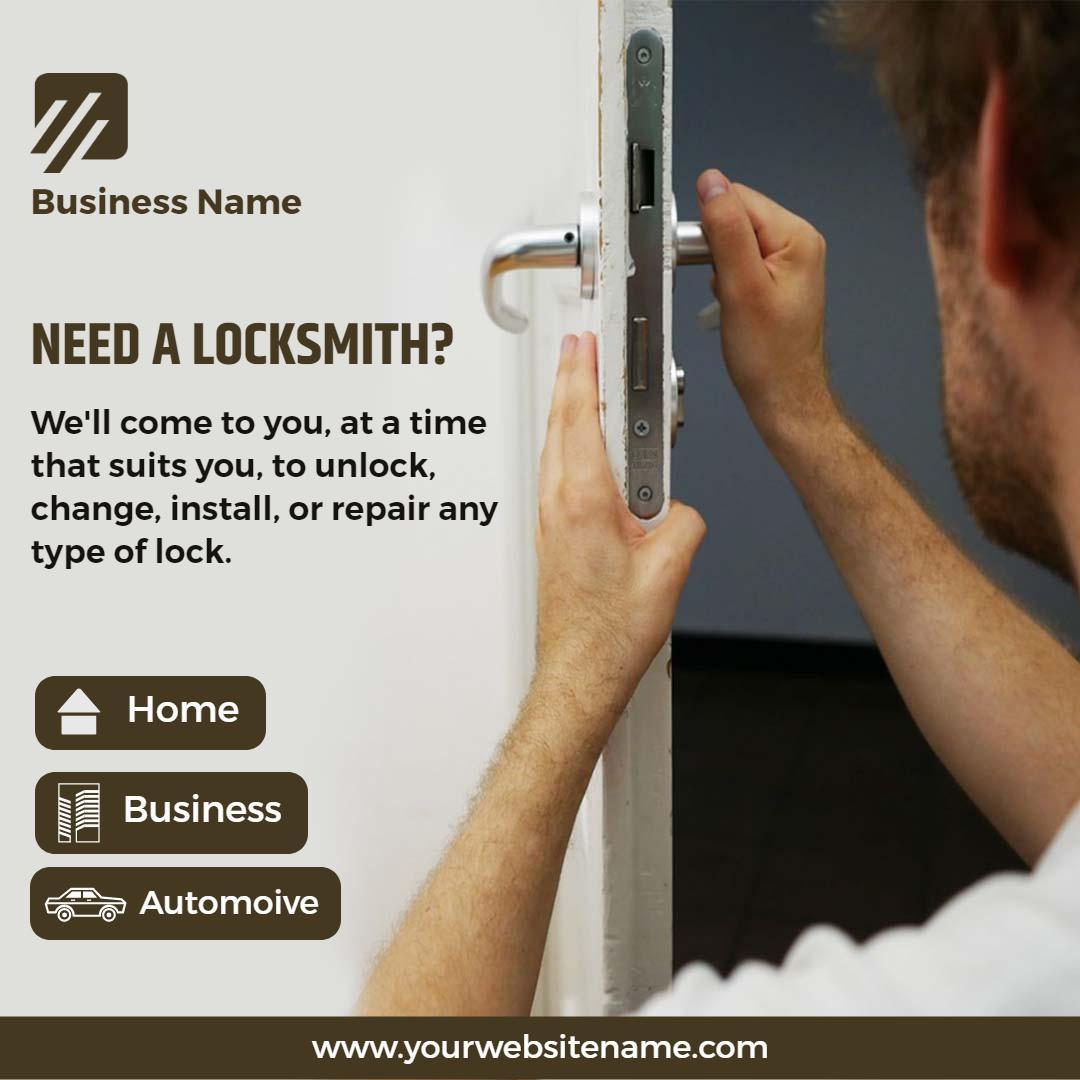 Professional Locksmith Services for Business and Home Needs Ad Template