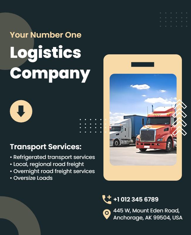 Professional Logistics Services Promotion Flyer Template