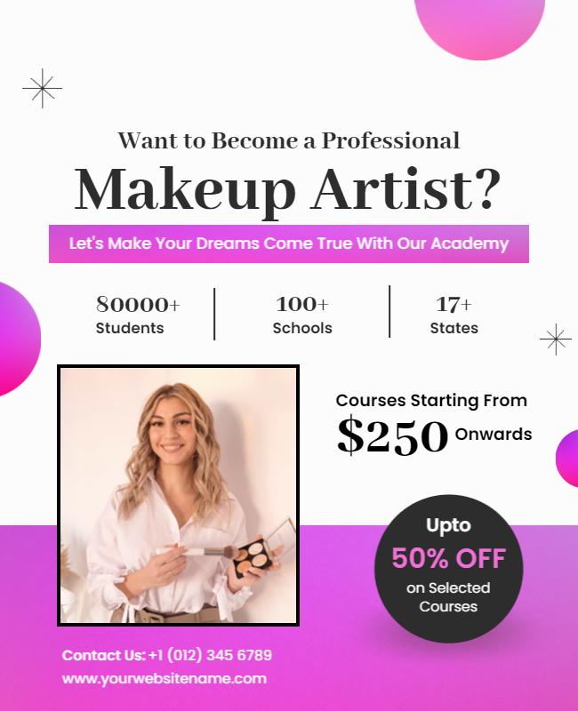 Professional Makeup Artist Academy Promotion Flyer Template