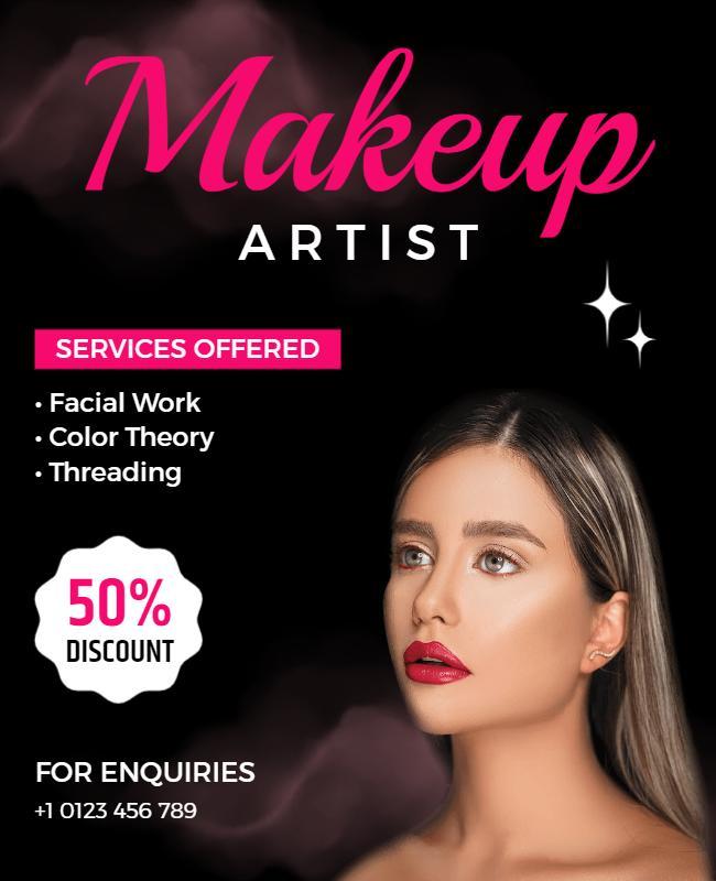 Professional Makeup Artist Services Flyer Template