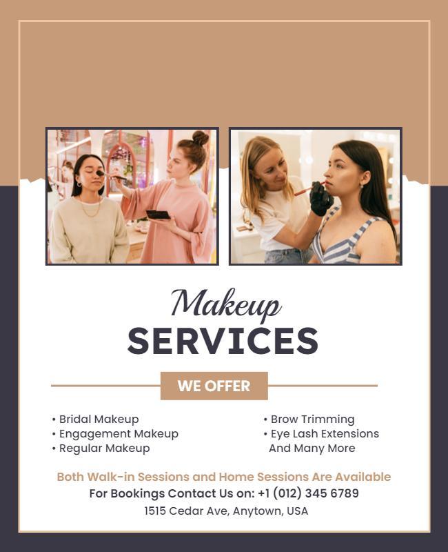 Professional Makeup Services Offering Flyer Template