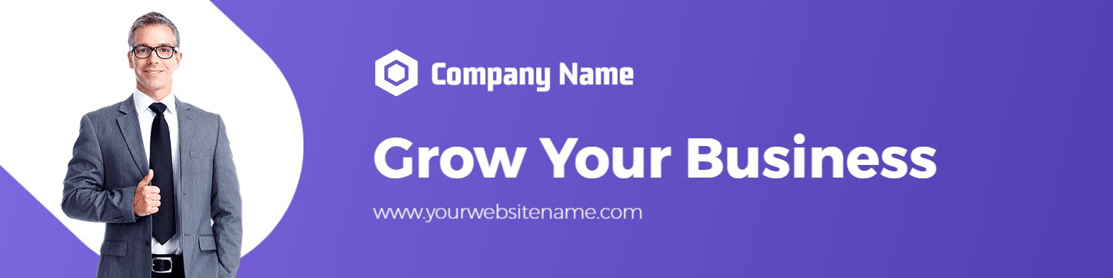 Professional Man in Suit to Grow Your Business LinkedIn Banner Template