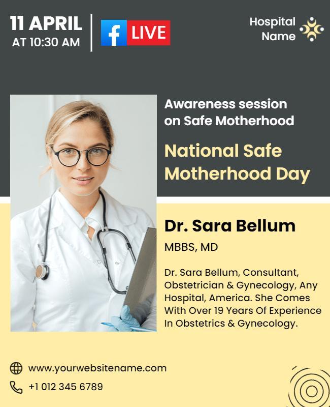 Professional Medical Awareness Session on Mother's Health Poster Template
