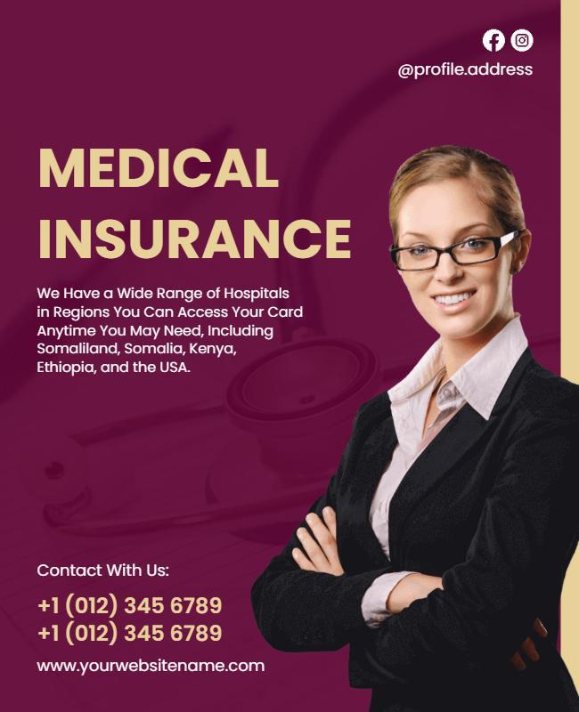 Professional Medical Insurance Services Access Poster Template