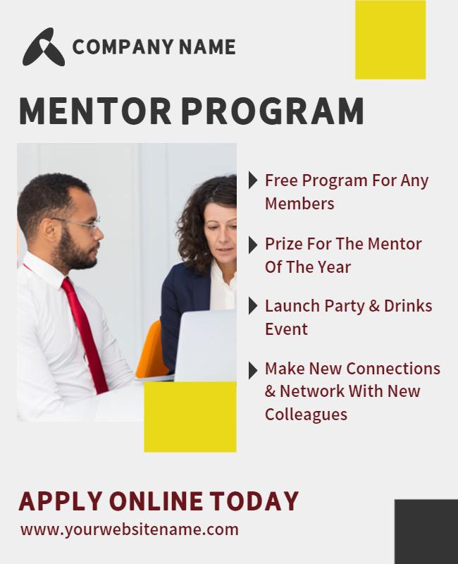 Professional Mentor Program Networking Event Flyer Template