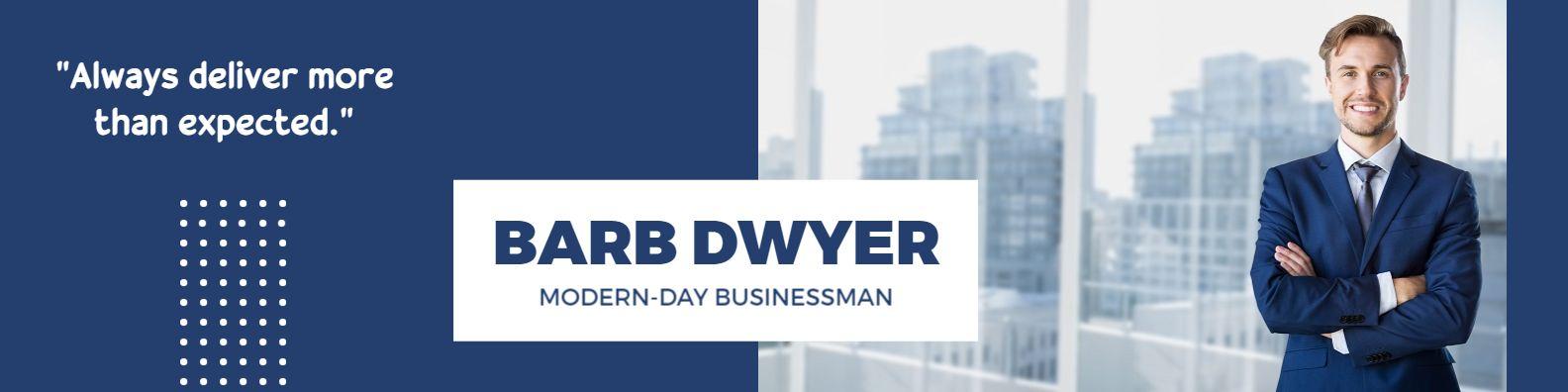 Professional Modern Businessman Quote with Blue Accents LinkedIn Banner Template