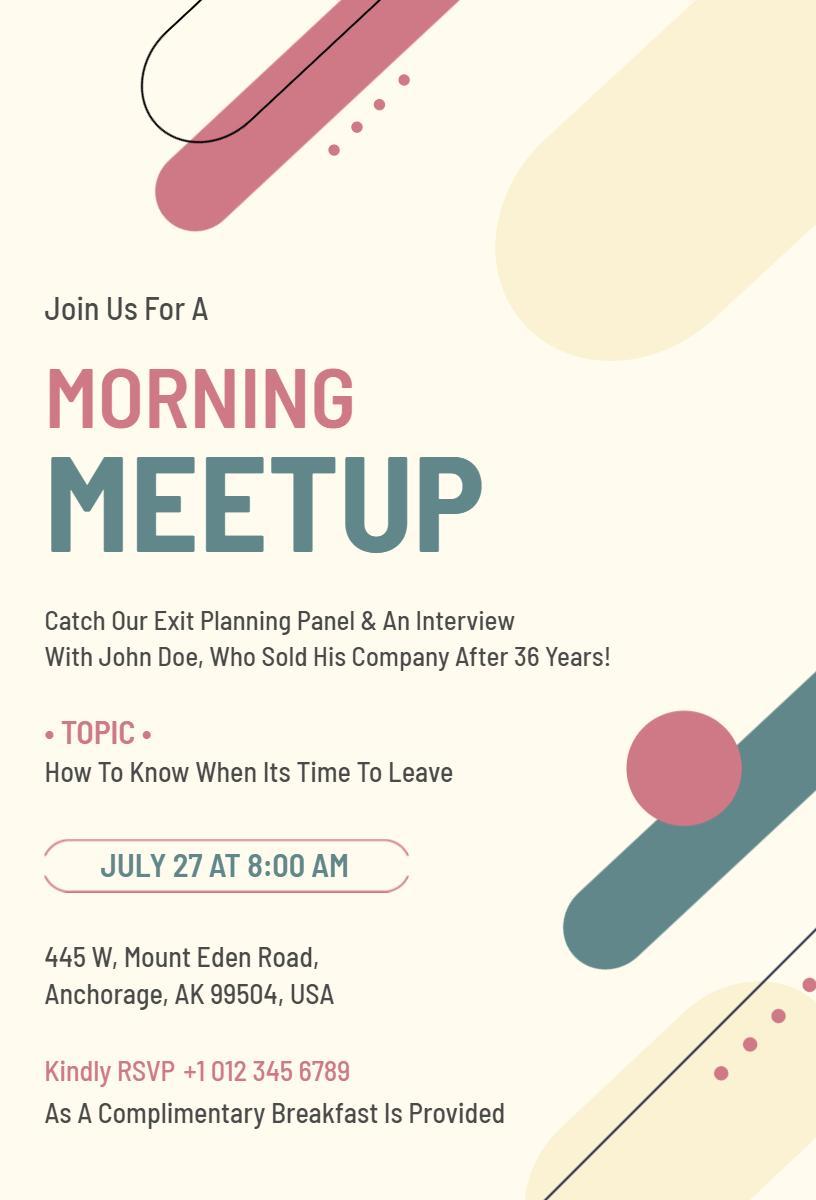 Professional Morning Meetup Business Networking Invitation Template