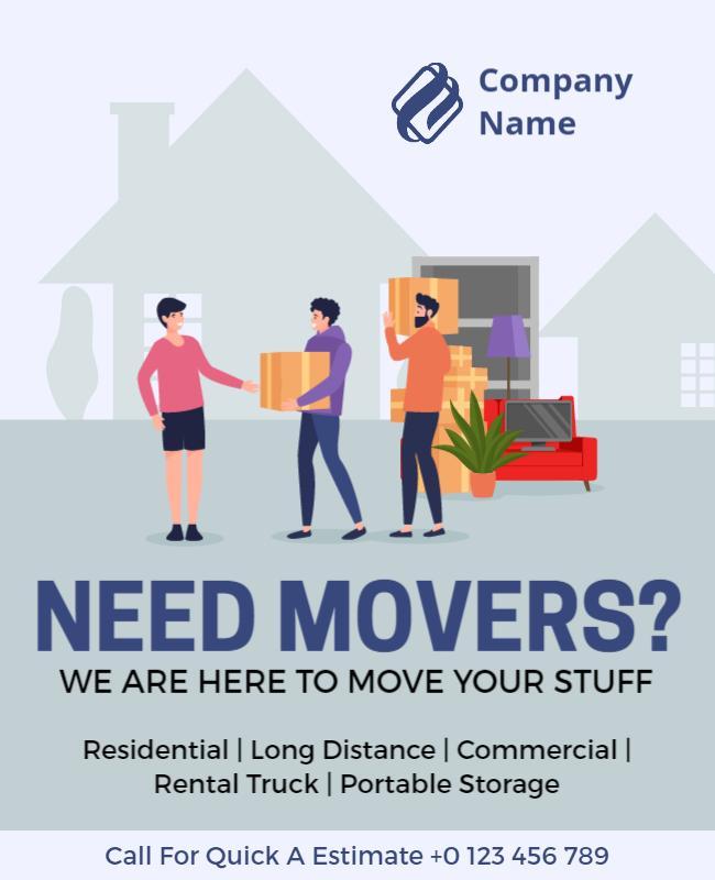 Professional Moving Services Advertisement Flyer Template