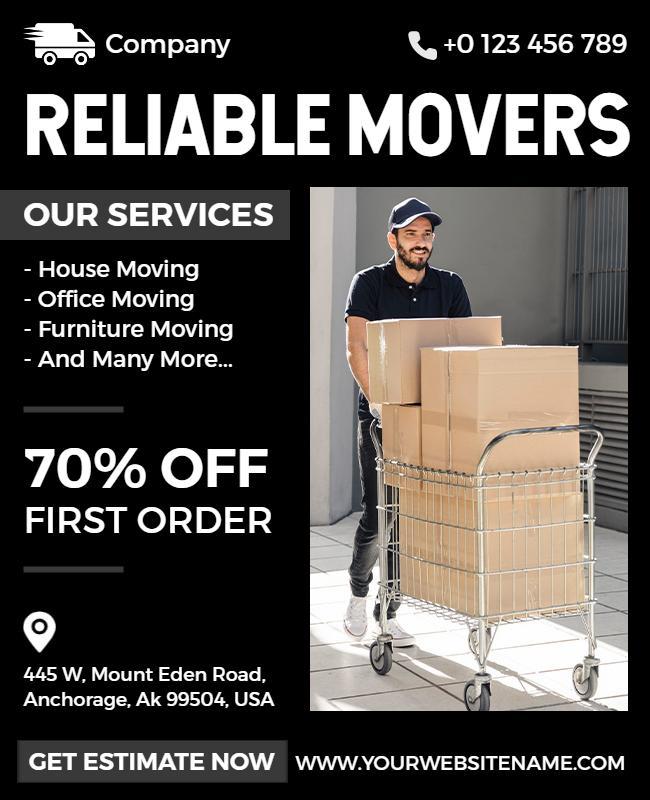 Professional Moving Services Promotional Flyer Template