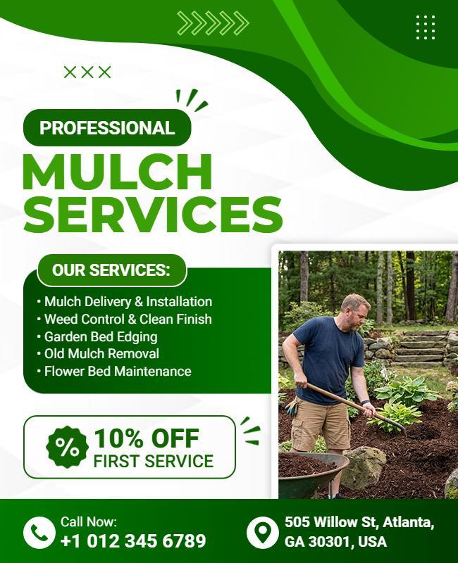 Professional Mulch Services Promotional Flyer Template