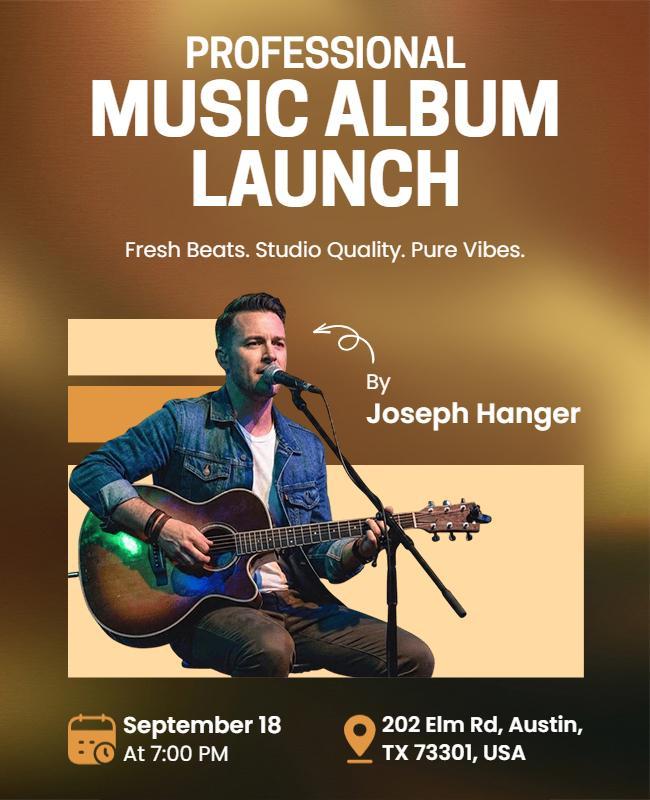 Professional Music Album Launch Event Flyer Template