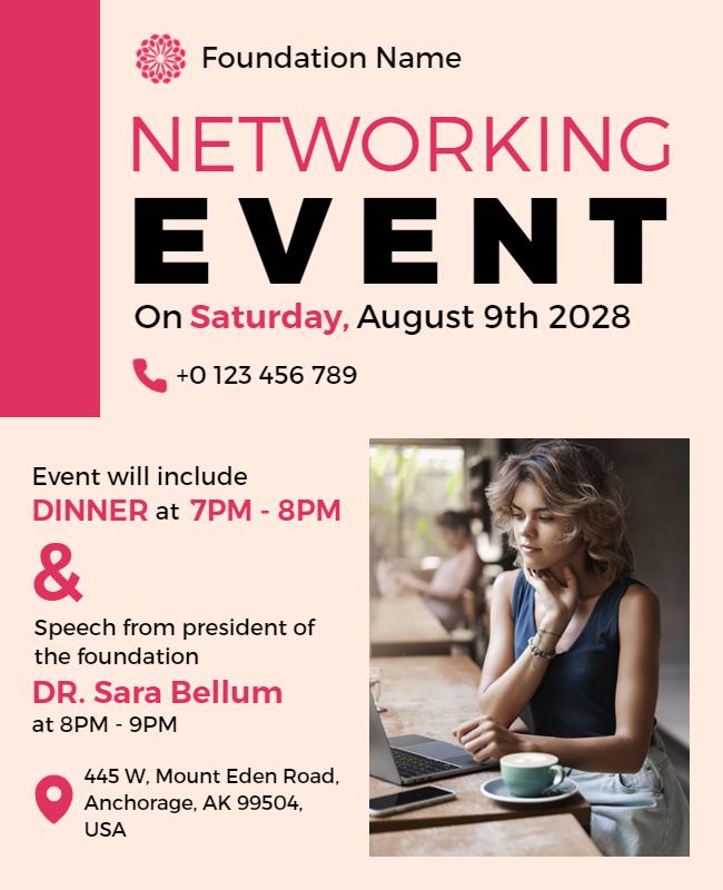 Professional Networking Dinner Event Flyer Template