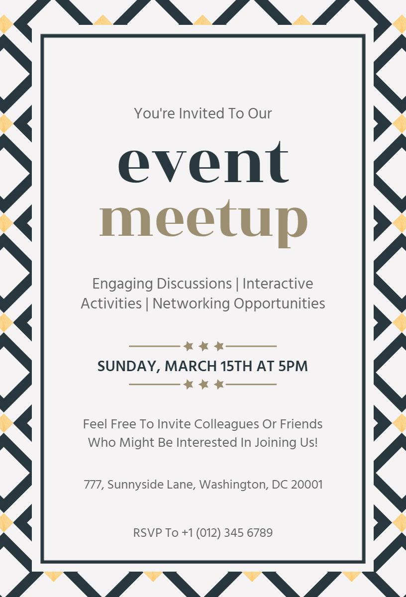 Professional Networking Event Meetup Invitation Template