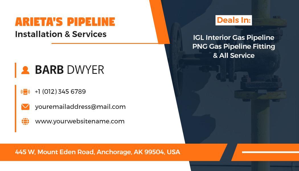 Professional Orange Handyman Installation Services Business Card Template
