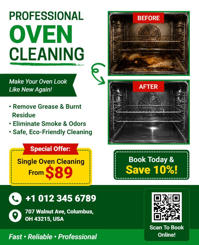Professional Oven Cleaning Service Promotion Flyer Template