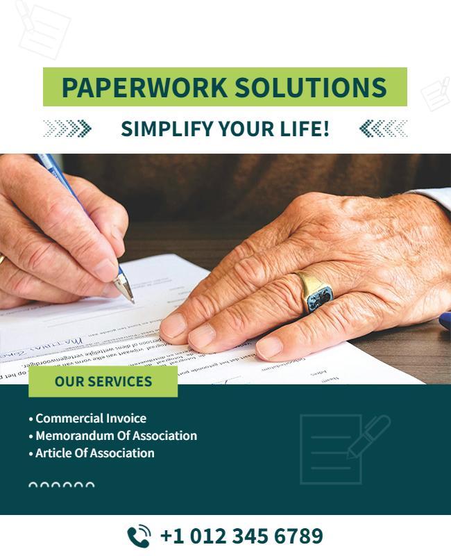 Professional Paperwork Solution Flyer Template