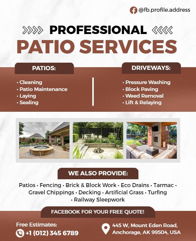 Professional Patio and Driveway Services Flyer Template