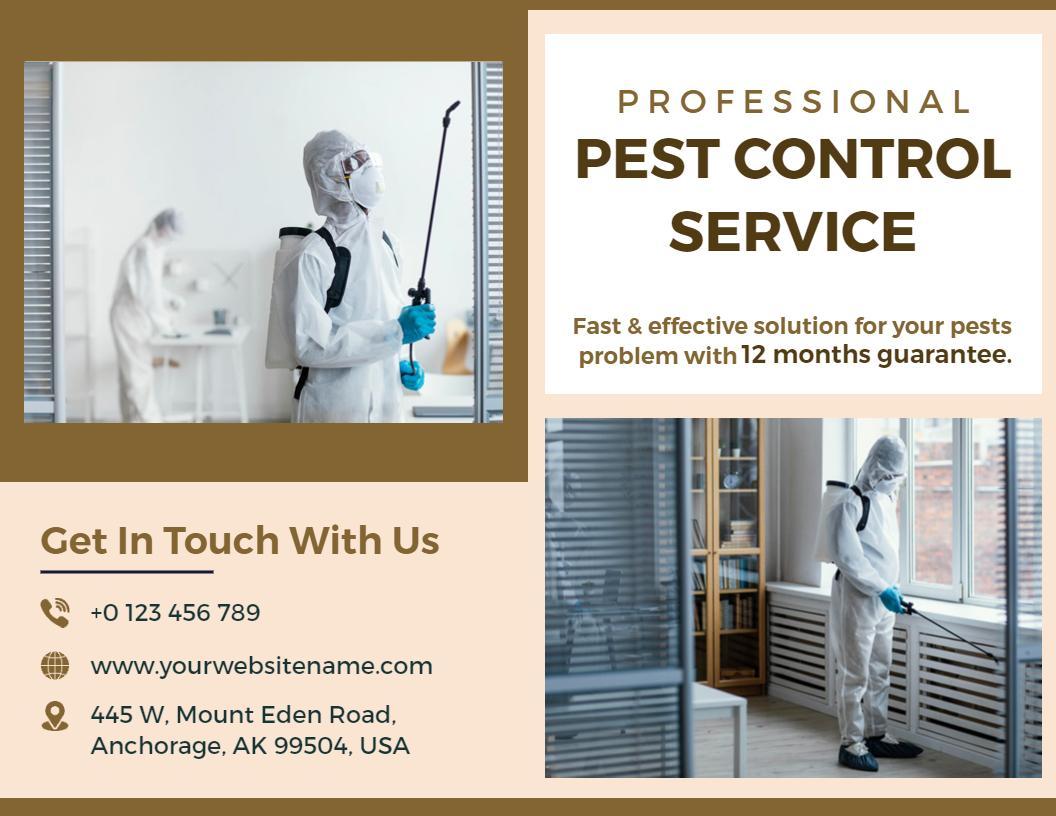 Professional Pest Control Services Home Solution Brochure Template