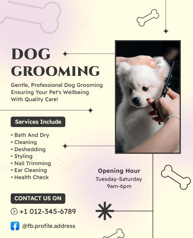 Professional Pet Grooming Services Flyer Template