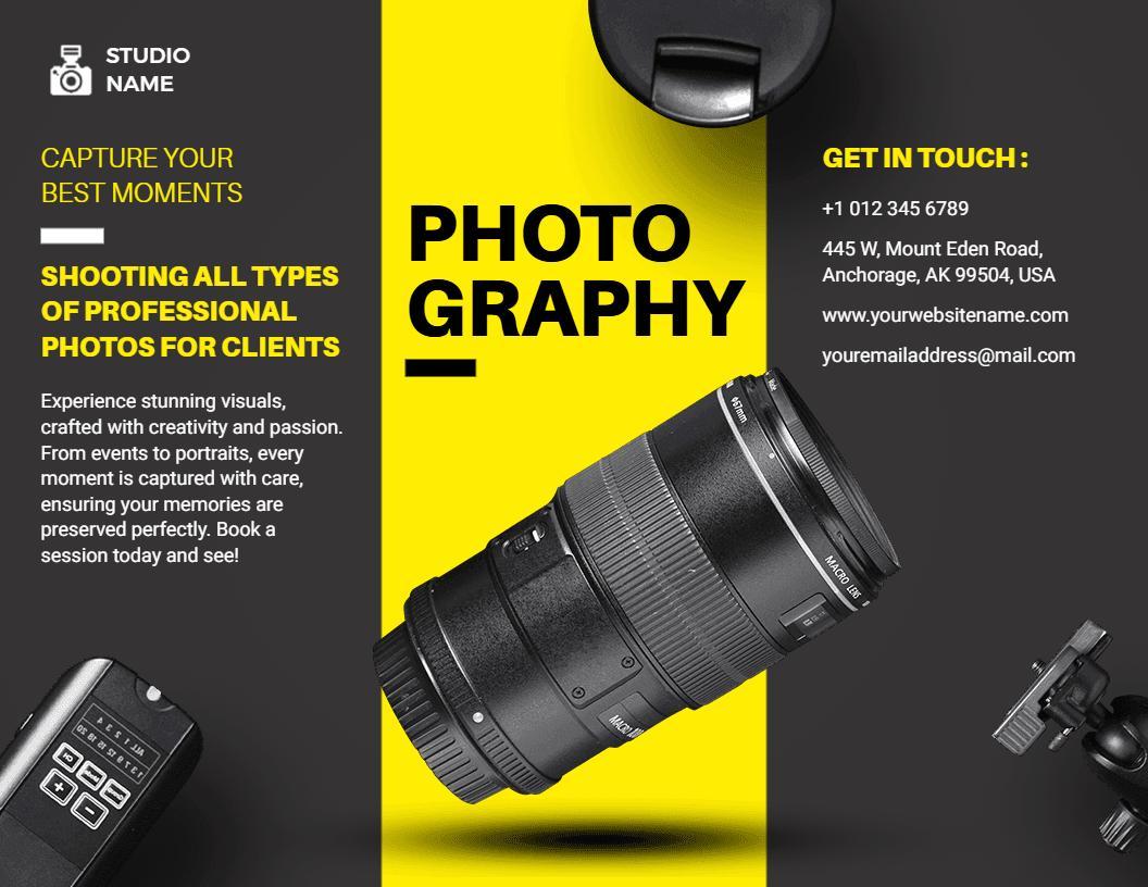 Professional Photography Services and Visual Memories Brochure Template