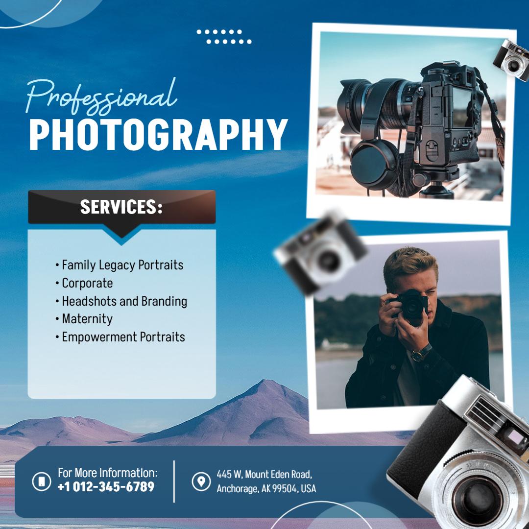 Professional Photography Services Promotional Instagram Flyer Template