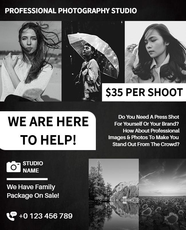 Professional Photography Studio Promotion Flyer Template