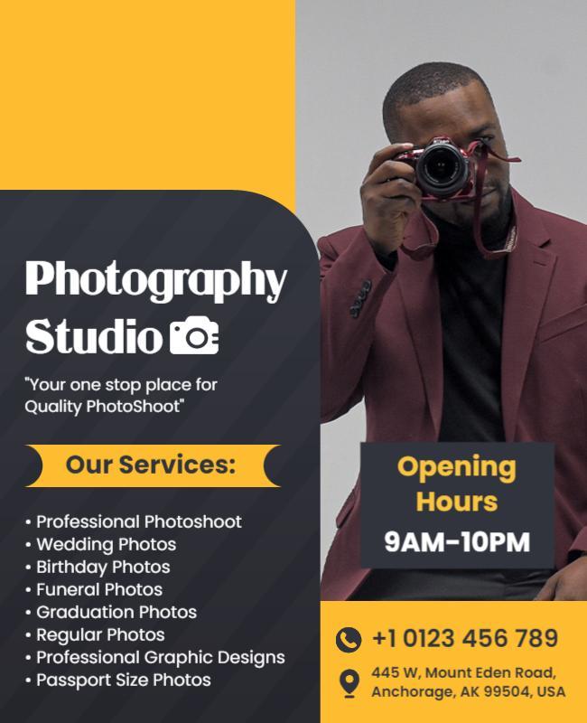 Professional Photography Studio Services Flyer Template