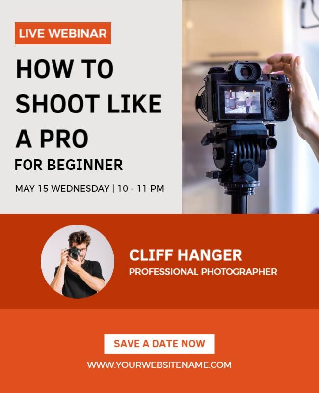 Professional Photography Webinar Information Session Poster Template