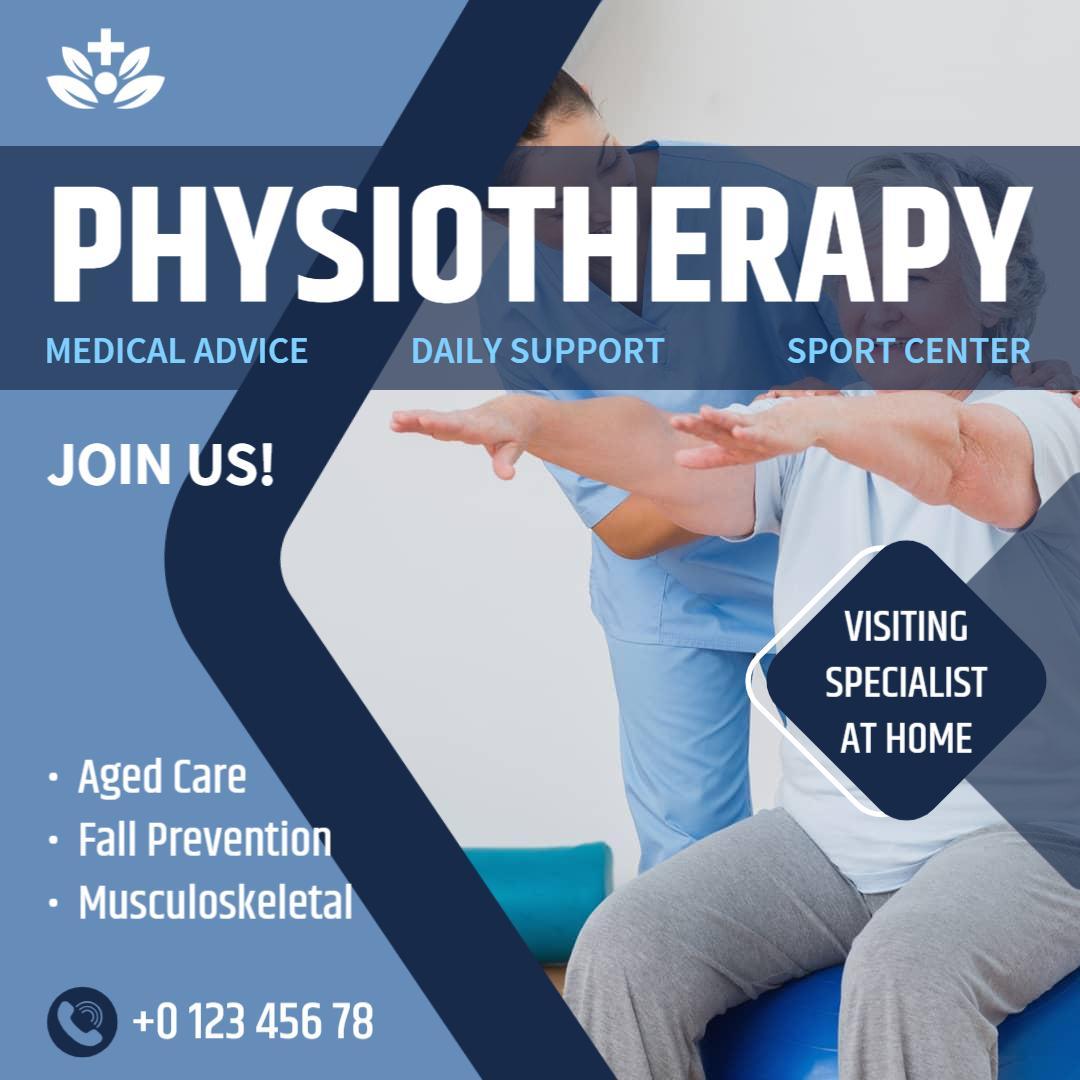Professional Physiotherapy Support and Home Visits Ad Template