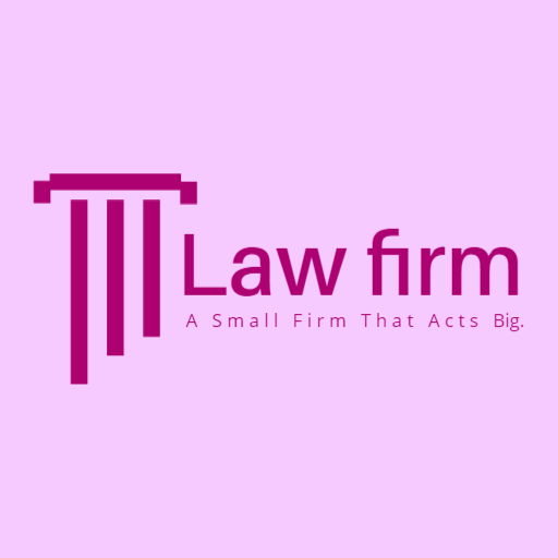 Professional Pink Pillars Symbolizing Trust and Integrity Law Firm Logo Template