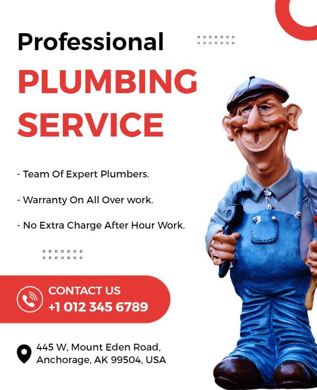 Professional Plumbing Service Promotion Flyer Template