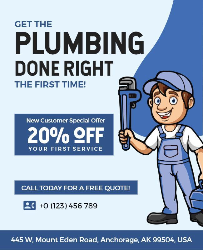 Professional Plumbing Services Discount Flyer Template